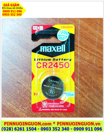 Maxell CR2450-BP1, Pin 3v lithium Maxell CR2450-BP1, Xuất xứ Nhật (Loại vỉ 01viên)